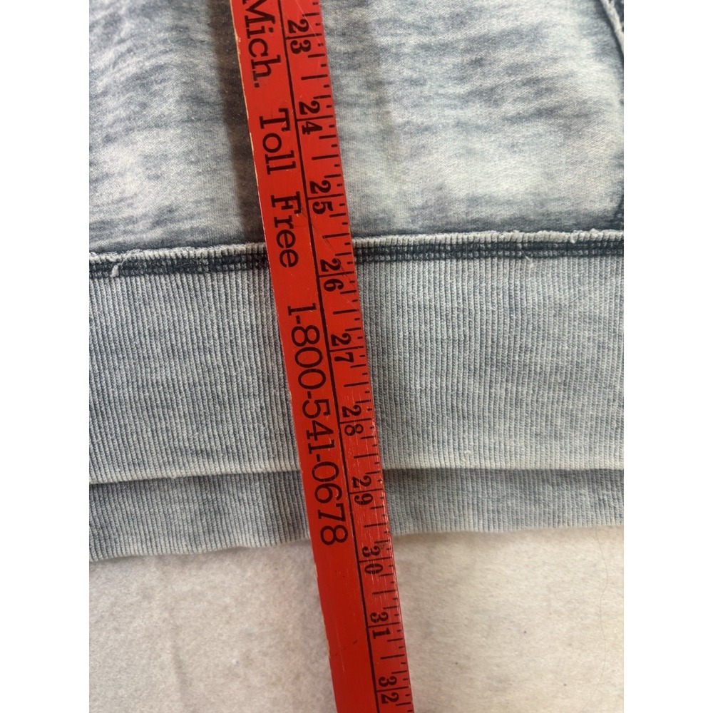 J America Acid Wash Grey Hoodie M Oversized Kangaroo Pocket MITTEN BREWING CO - Picture 3 of 10